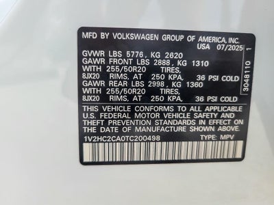 2026 Volkswagen Atlas Cross Sport 2.0T SE w/Technology